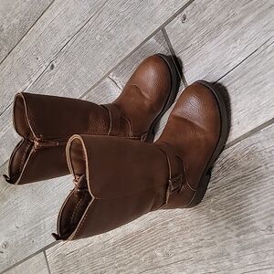 OshKosh B’gosh toddler girls brown faux buckle tall riding boots size 8